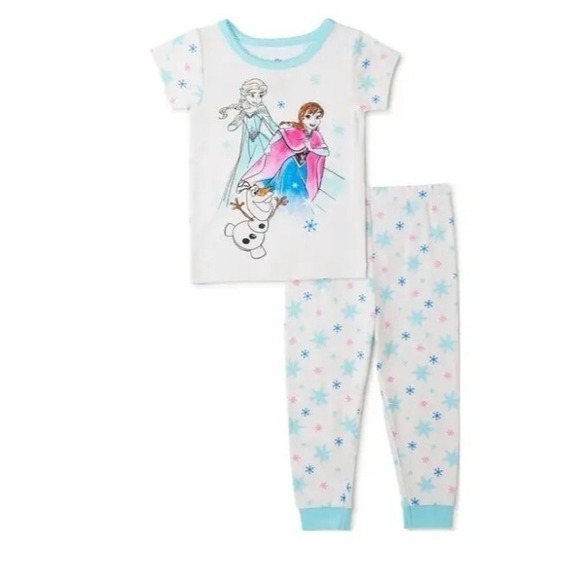 New Disney Frozen Size 18M Toddler Girl 2 Piece Pajama Set Anna Elsa Sleepwear - Picture 2 of 10